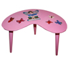A small kidney shaped pink table